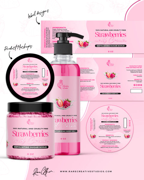 Label and Product Mockup Design