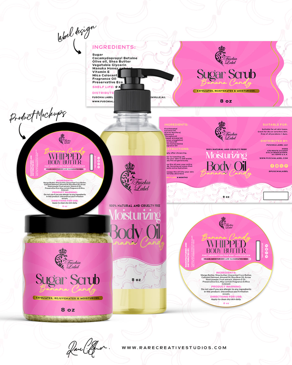 Label and Product Mockup Design