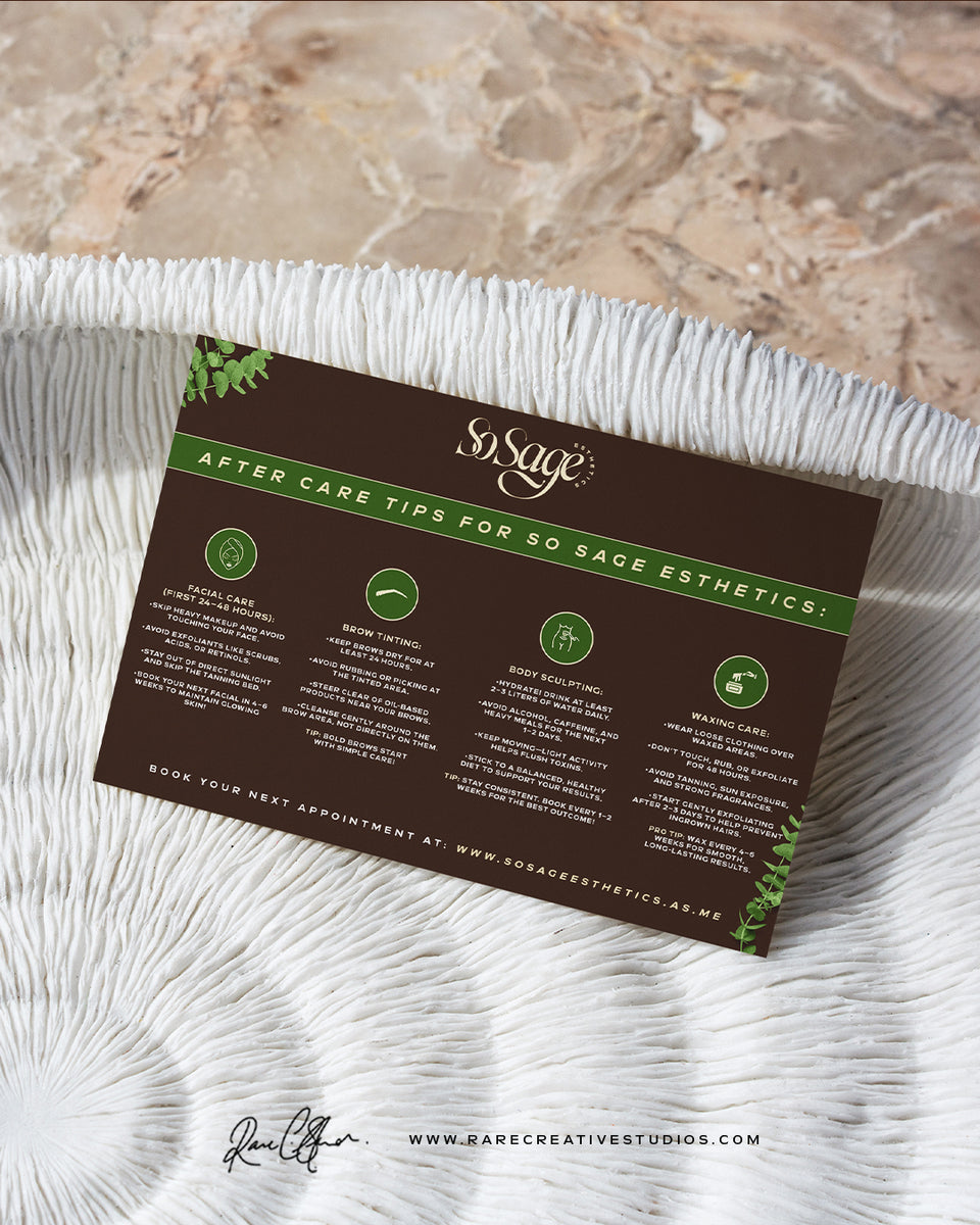 Care Tips Card Design