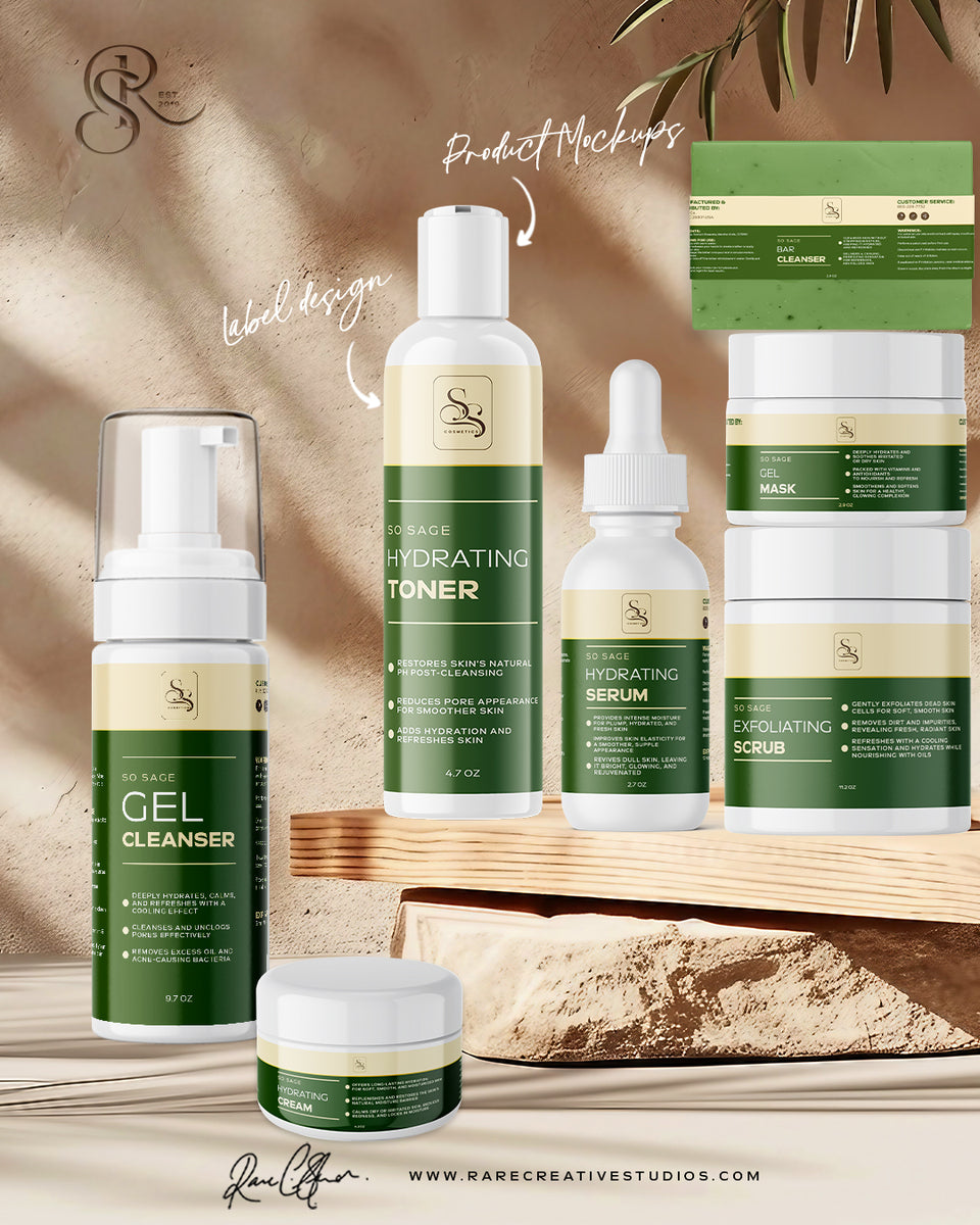 Label and Product Mockup Design