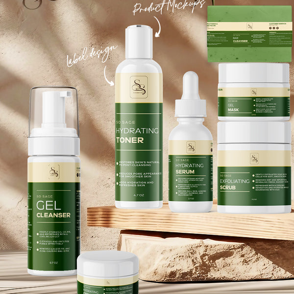 Label and Product Mockup Design